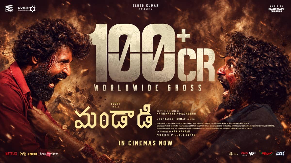 Soori in Mandaadi as the film crosses ₹100 crore worldwide at the box office